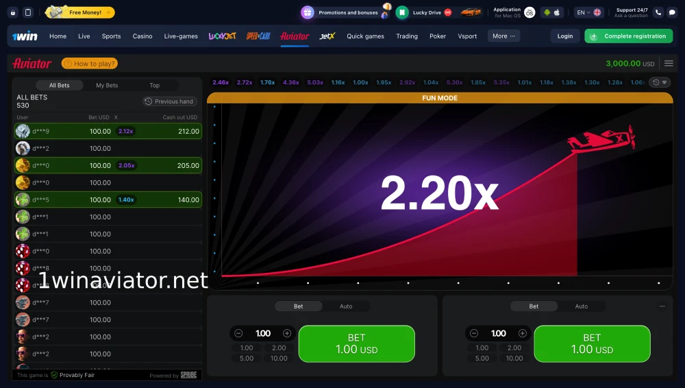 1win aviator online game